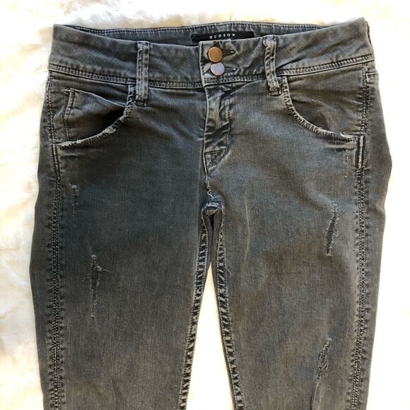 Hudson Flap Pocket Distressed Skinny Ankle Jeans - Women’s 27 - Picture 2 of 11